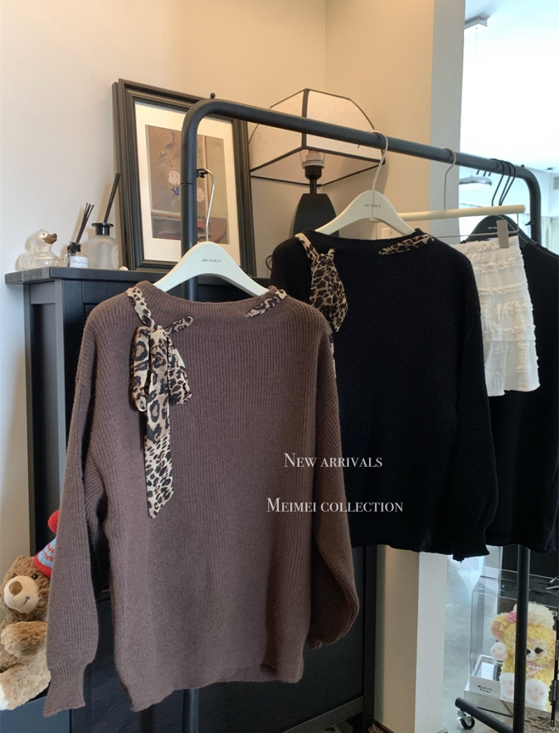 Leopard autumn and winter scarves frenum sweater