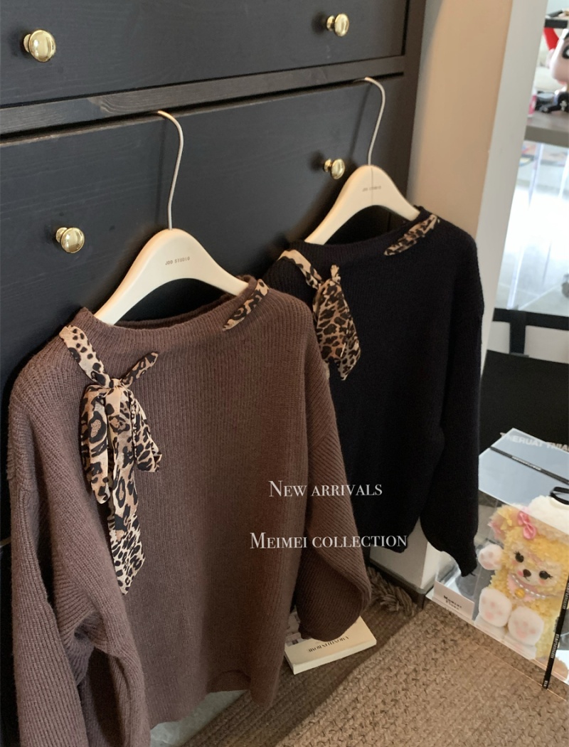 Leopard autumn and winter scarves frenum sweater