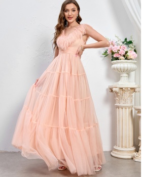 V-neck long dress autumn and winter formal dress for women