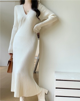 Autumn and winter bottoming dress slim long dress for women