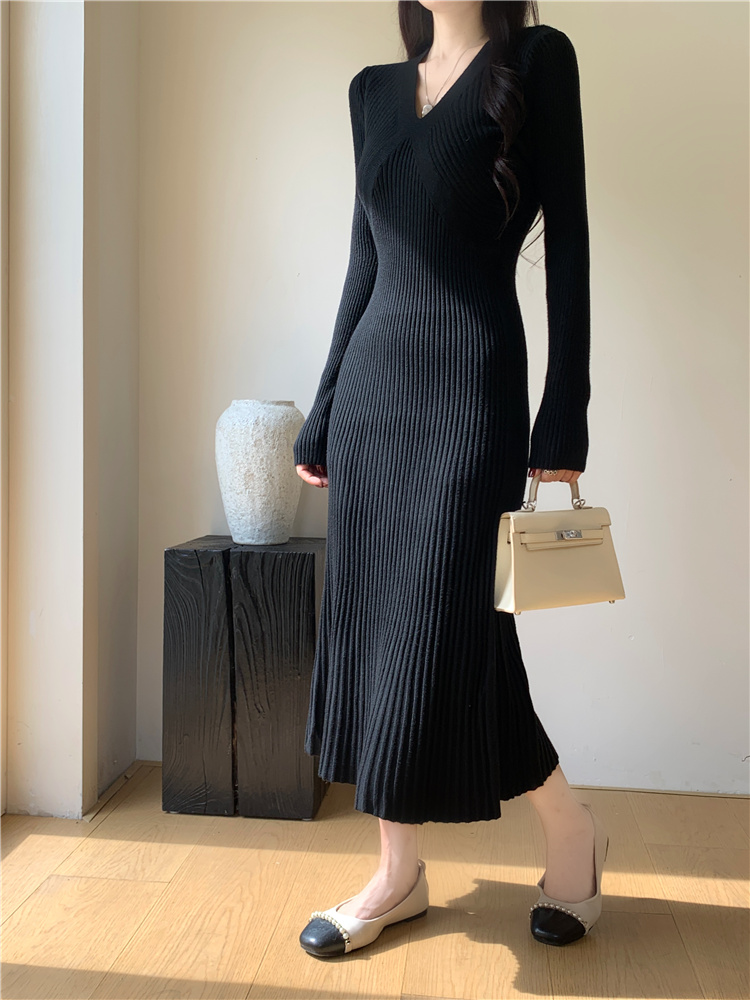 Autumn and winter bottoming dress slim long dress for women