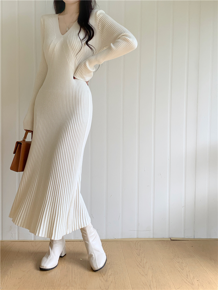 Autumn and winter bottoming dress slim long dress for women