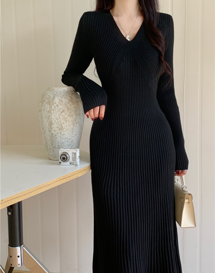 Autumn and winter bottoming dress slim long dress for women