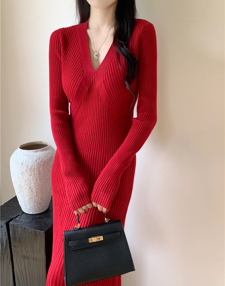 Autumn and winter bottoming dress slim long dress for women