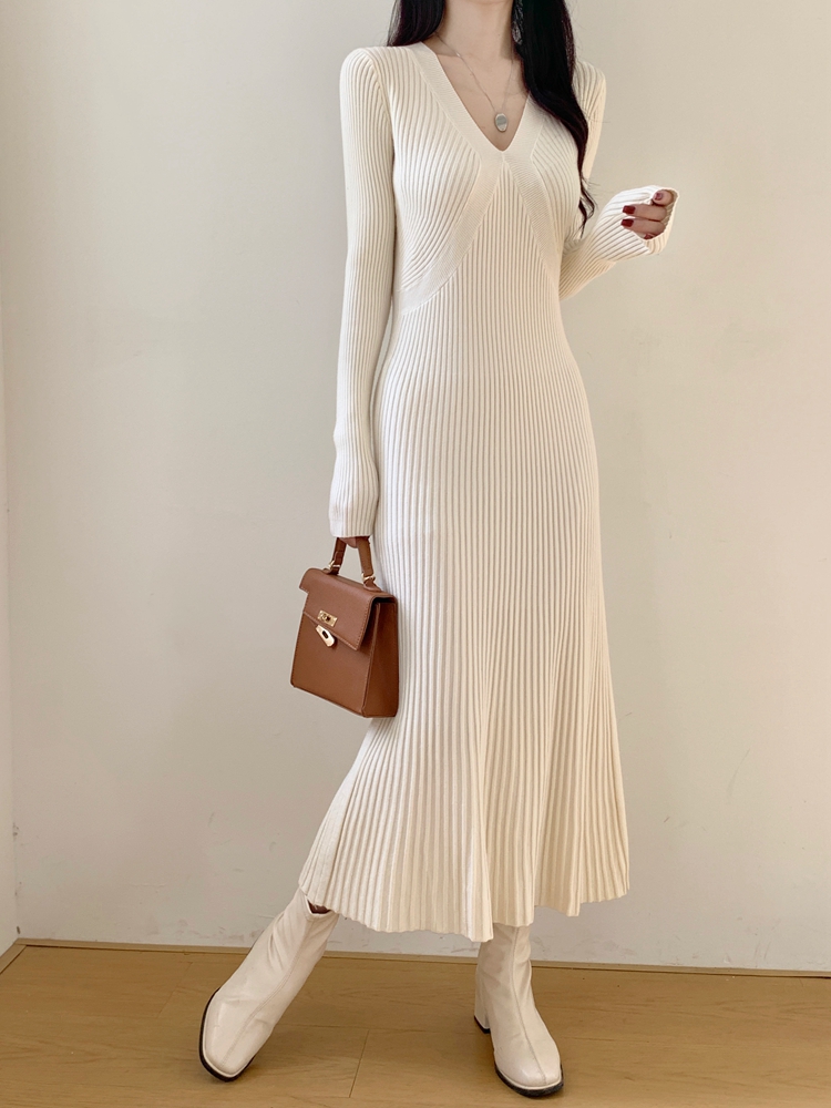 Autumn and winter bottoming dress slim long dress for women