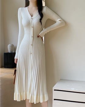 Bottoming overcoat Korean style long dress for women