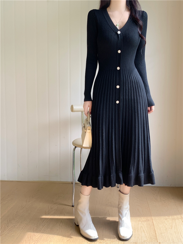 Bottoming overcoat Korean style long dress for women