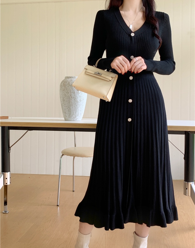 Bottoming overcoat Korean style long dress for women