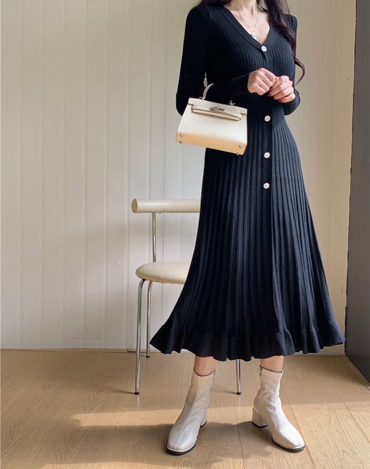 Bottoming overcoat Korean style long dress for women