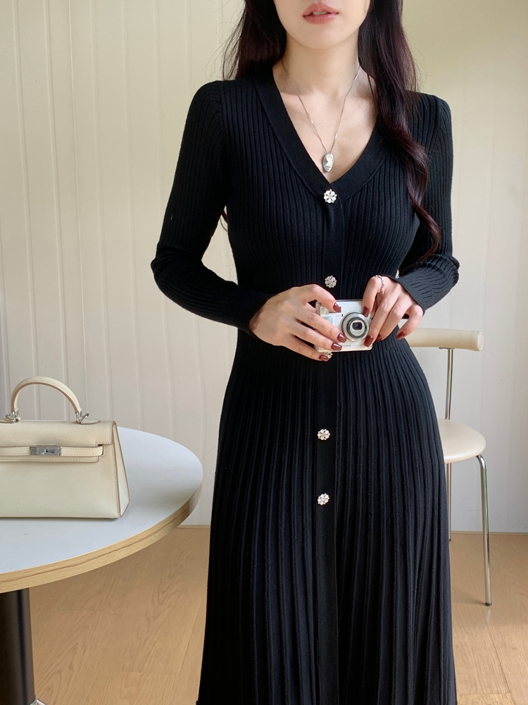 Bottoming overcoat Korean style long dress for women