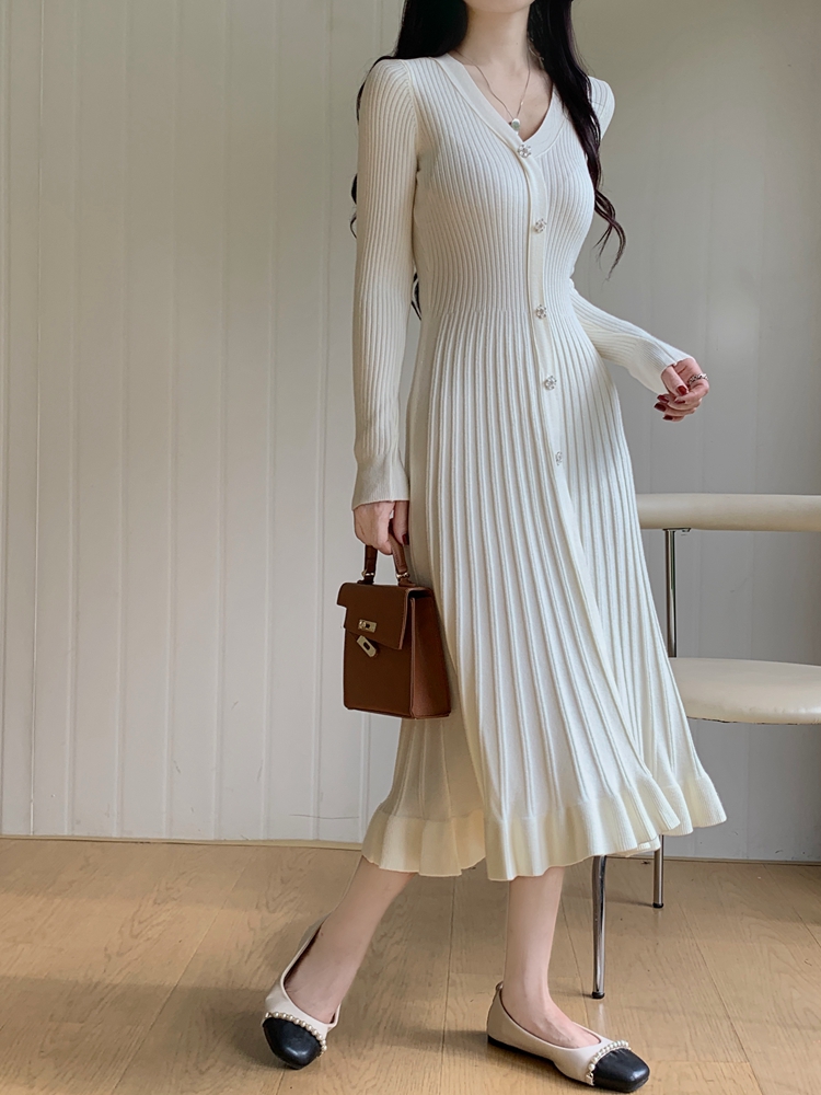 Bottoming overcoat Korean style long dress for women