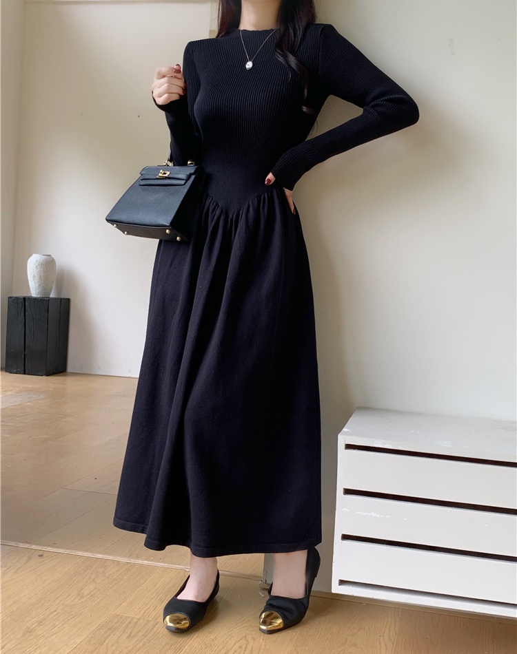 Korean style sweater dress temperament dress for women