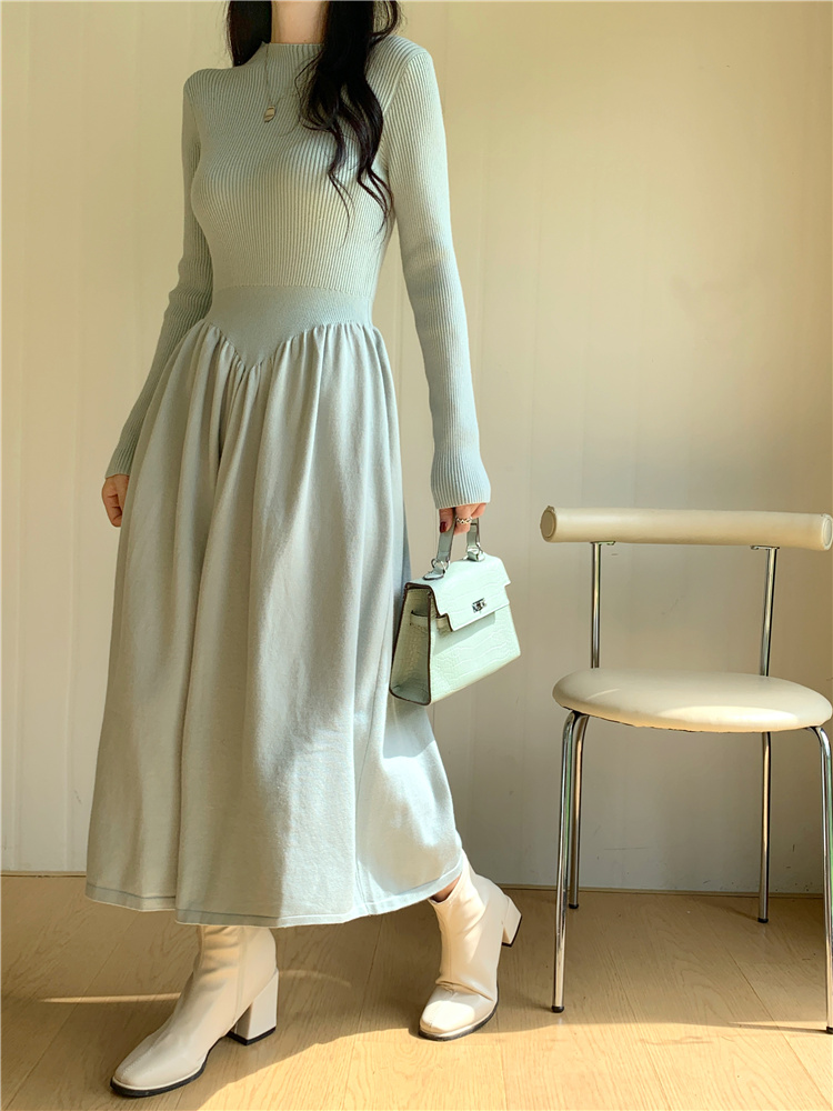 Korean style sweater dress temperament dress for women