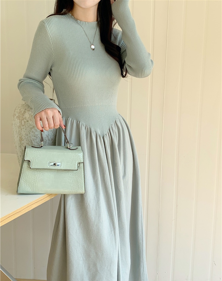 Korean style sweater dress temperament dress for women