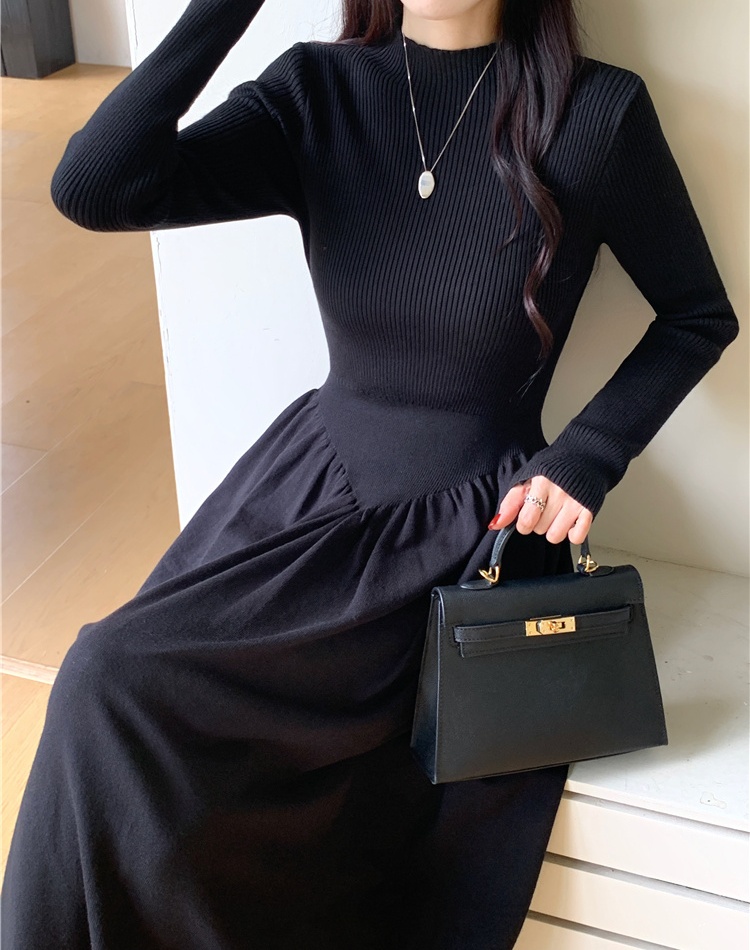 Korean style sweater dress temperament dress for women