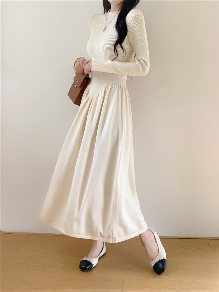 Korean style sweater dress temperament dress for women