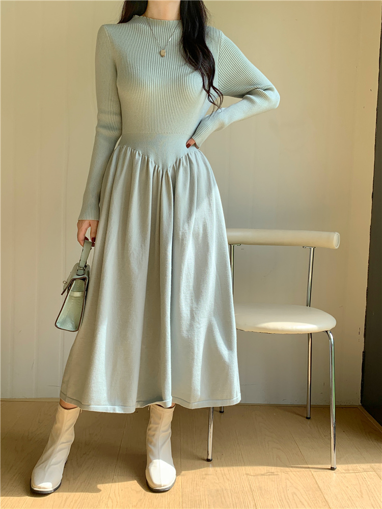 Korean style sweater dress temperament dress for women