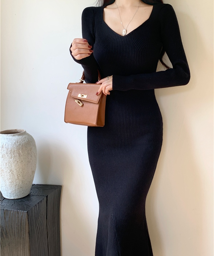 Autumn and winter slim package hip mermaid dress for women