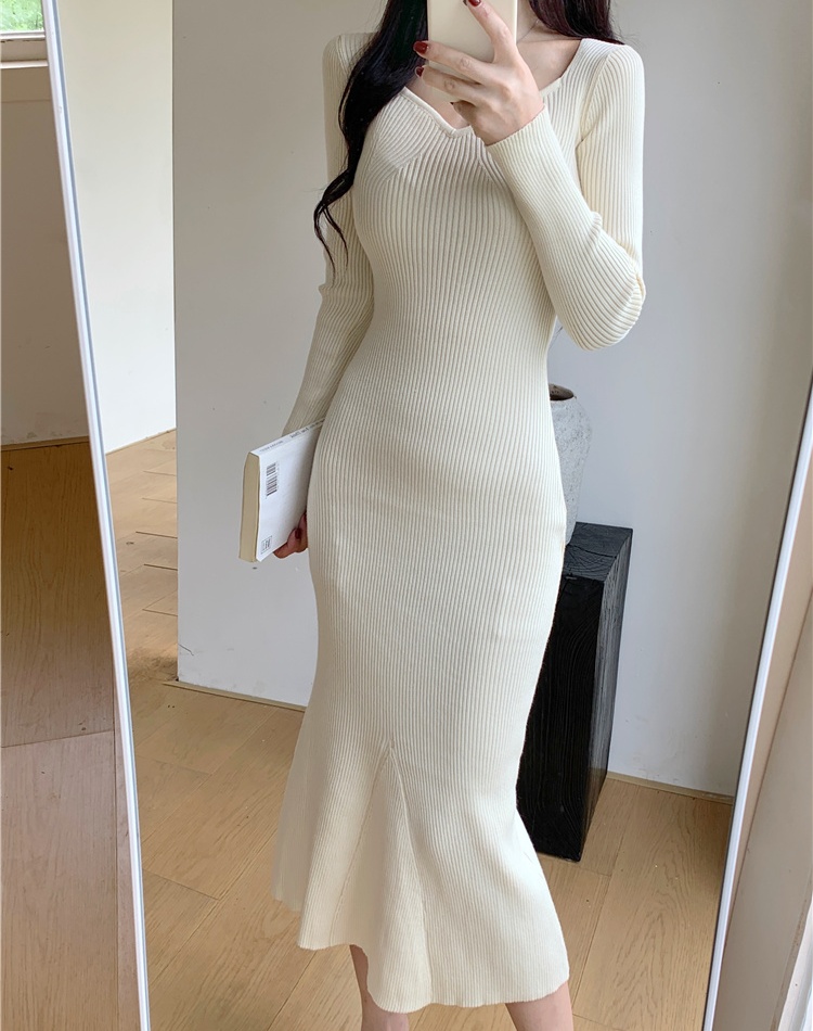 Autumn and winter slim package hip mermaid dress for women