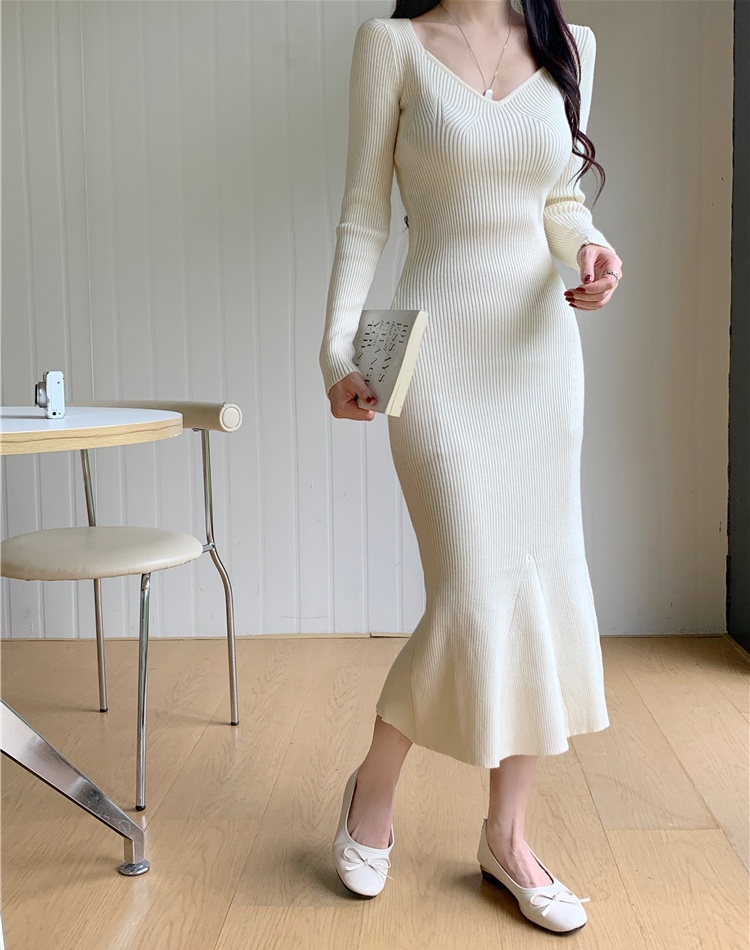 Autumn and winter slim package hip mermaid dress for women