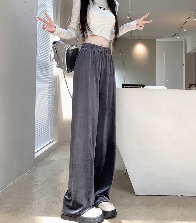 Mopping long pants simple wide leg pants for women