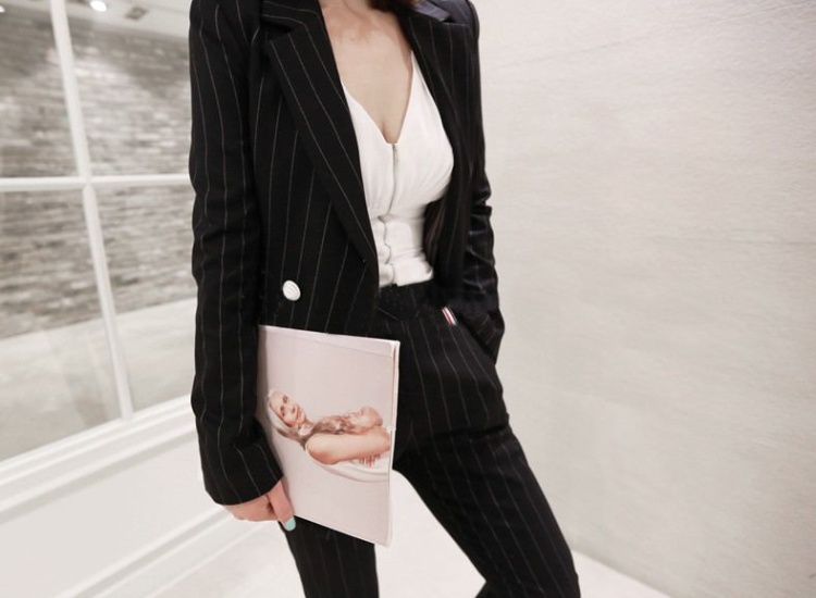 Slim business suit overcoat 3pcs set for women