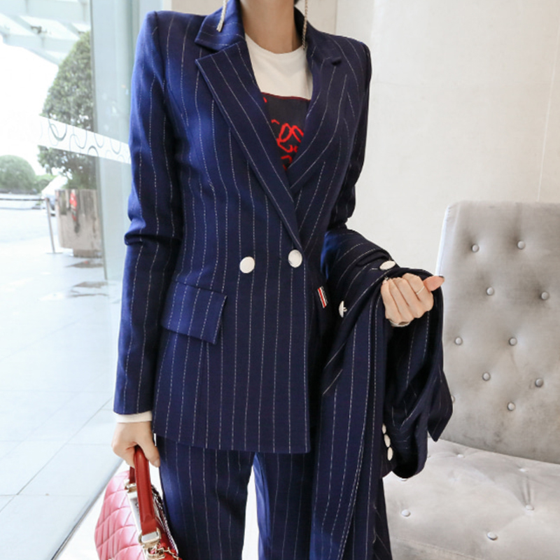 Slim business suit overcoat 3pcs set for women