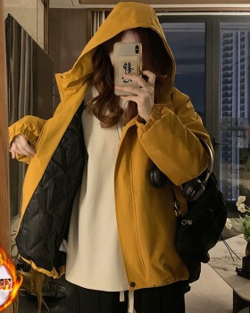 Student yellow cotton coat outdoor sports technical jacket