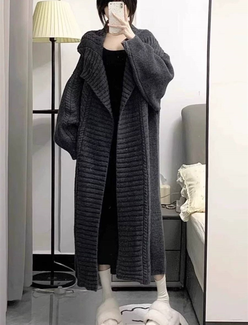 Lounger large lapel Korean style coat long lazy sweater