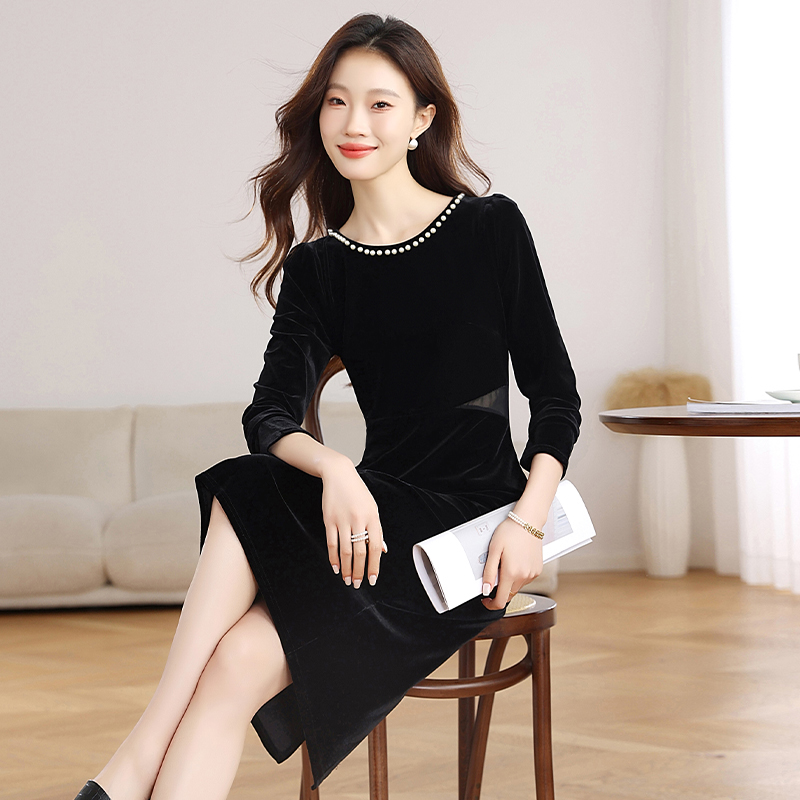 Autumn and winter dress temperament long dress for women