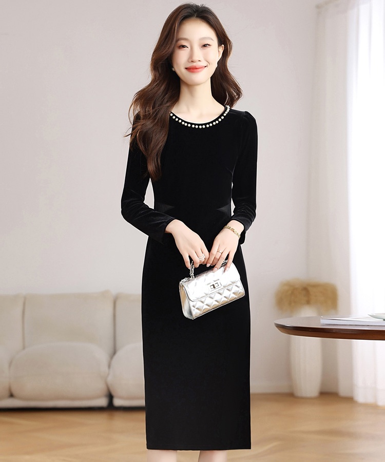 Autumn and winter dress temperament long dress for women