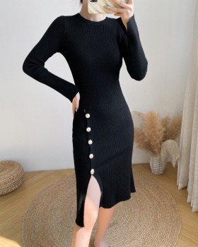 Slim Korean style sweater dress long dress for women