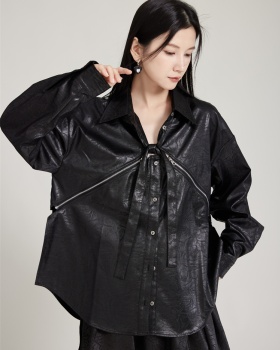 European style American style detachable shirt zip wear tops