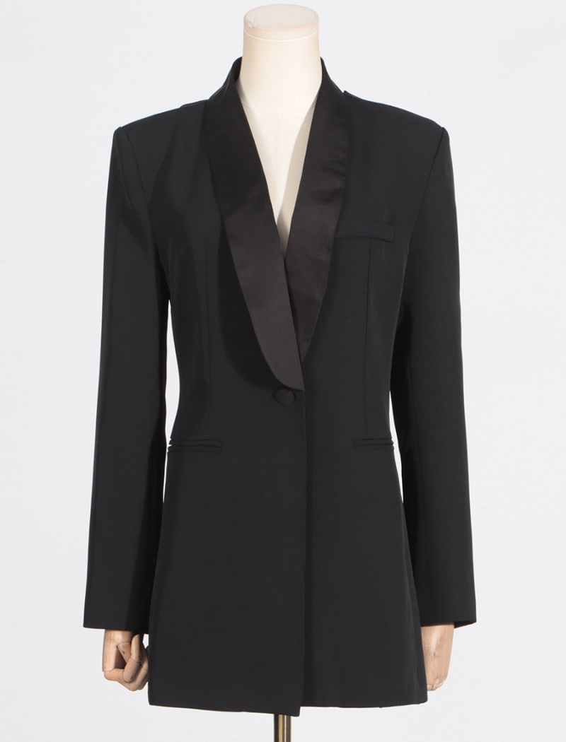 Autumn V-neck splice business suit fold halter coat