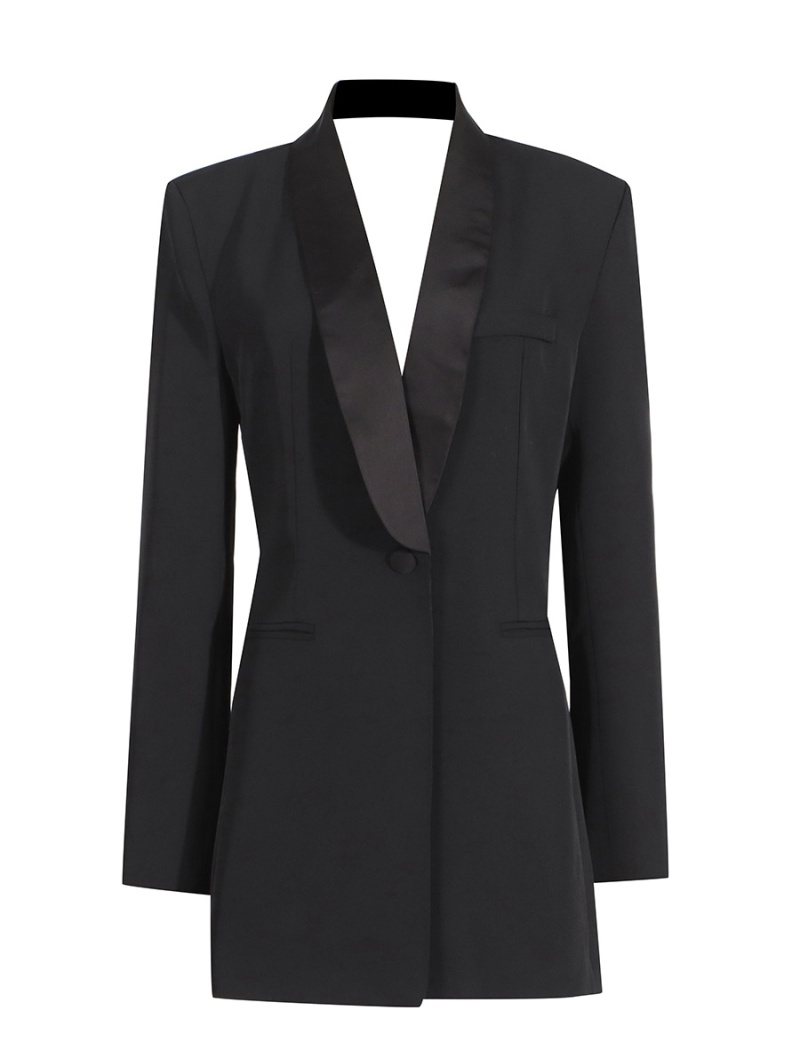 Autumn V-neck splice business suit fold halter coat