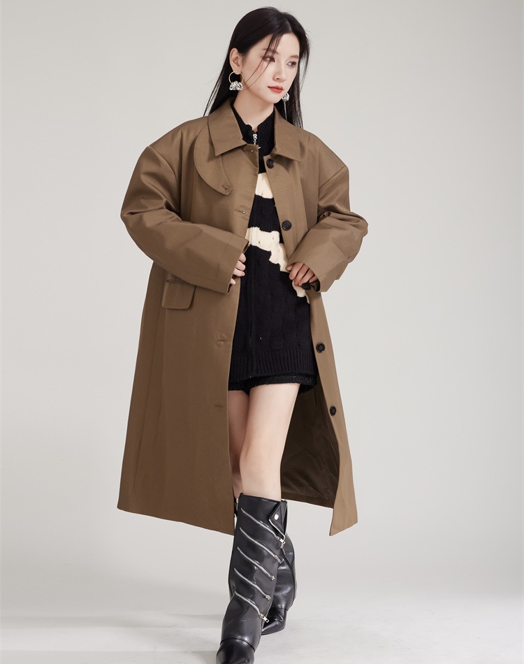 Long autumn coat British style windbreaker for women