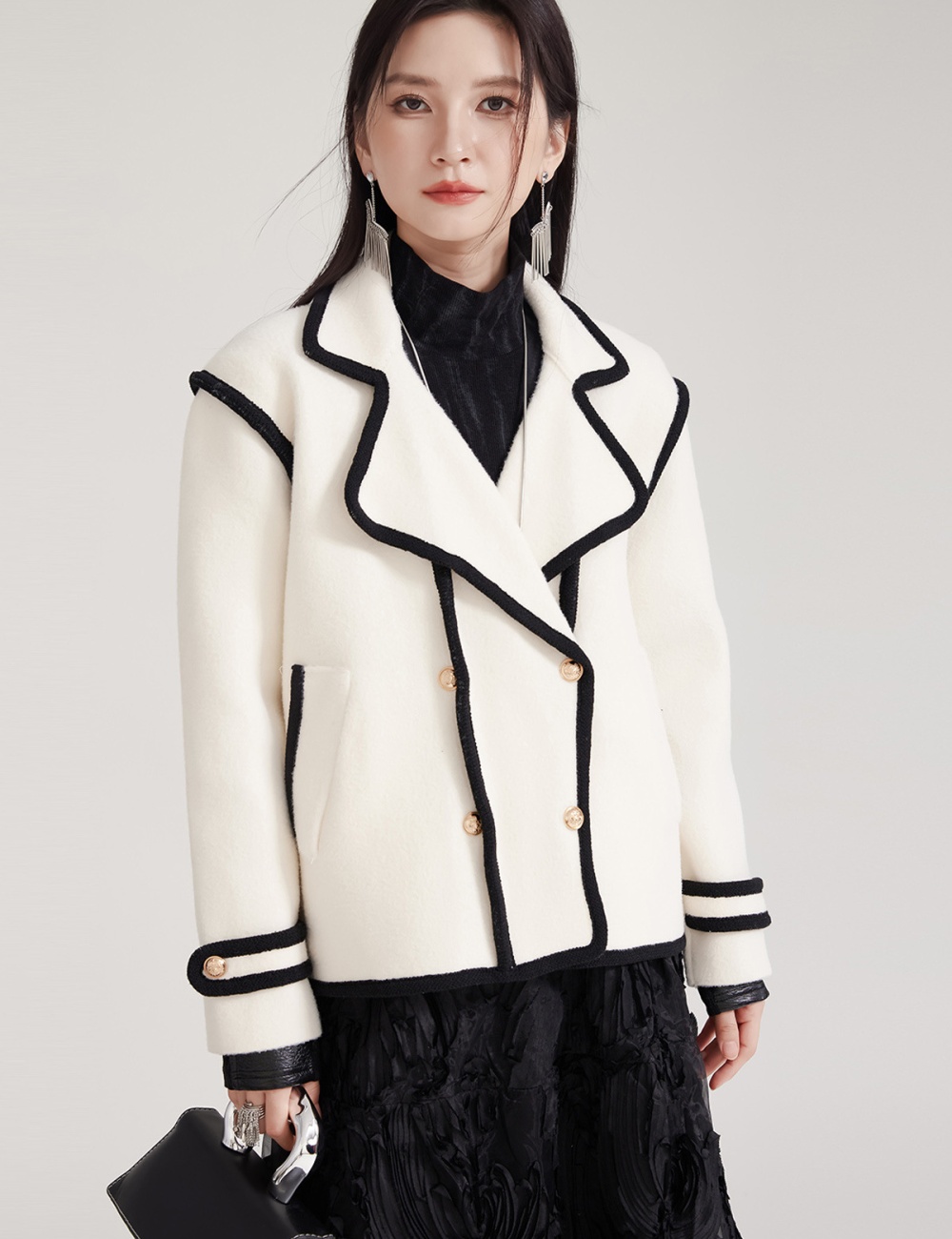 Loose woolen chanelstyle tops niche winter business suit