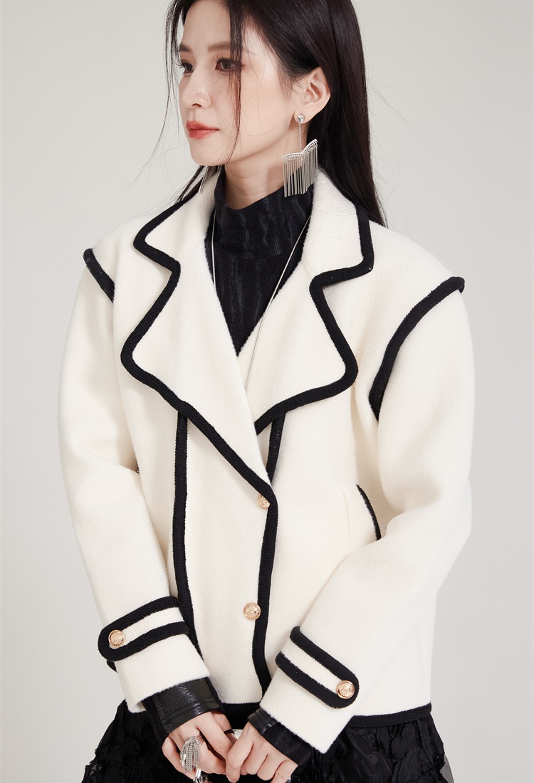 Loose woolen chanelstyle tops niche winter business suit