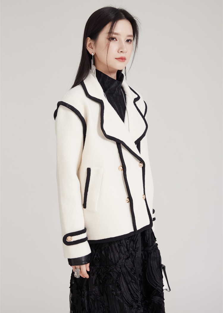 Loose woolen chanelstyle tops niche winter business suit