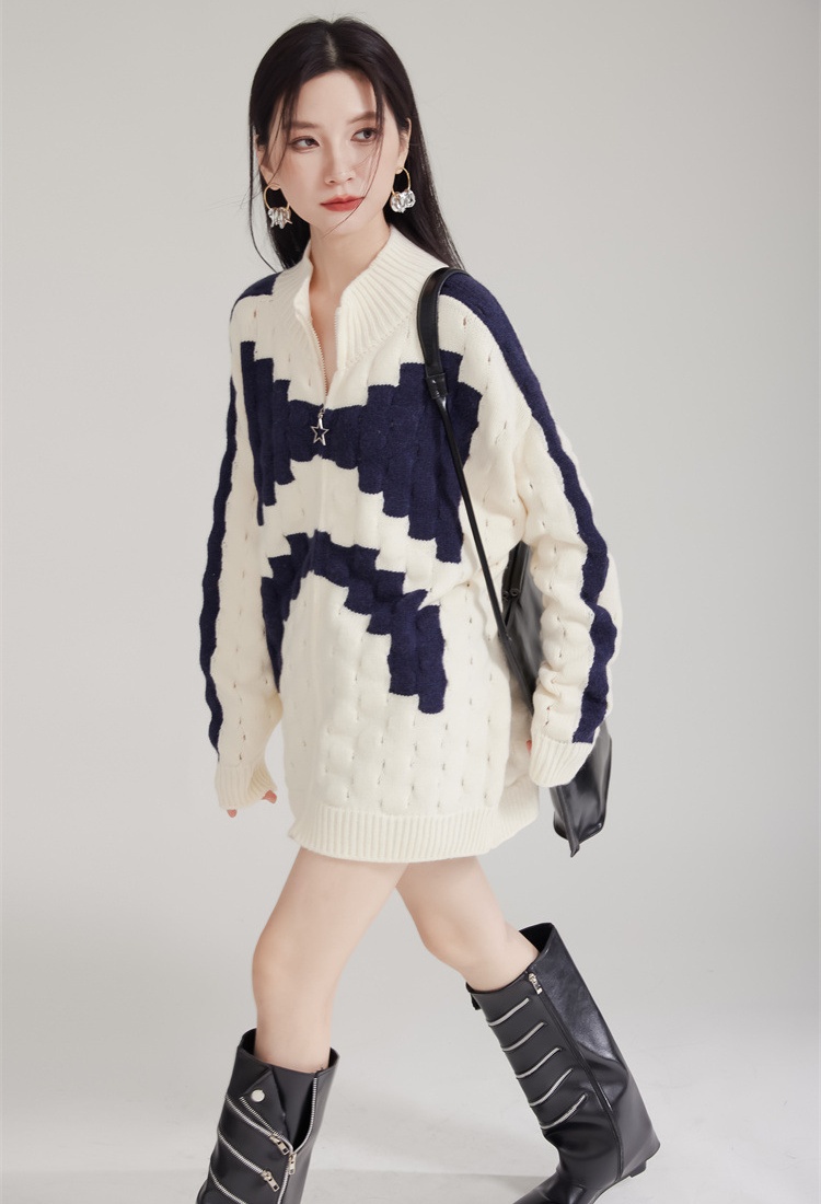 Lazy knitted autumn and winter coat niche thick sweater