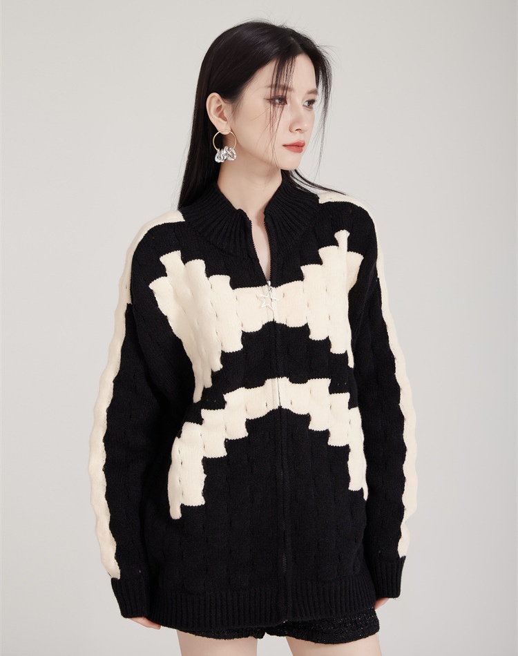 Lazy knitted autumn and winter coat niche thick sweater