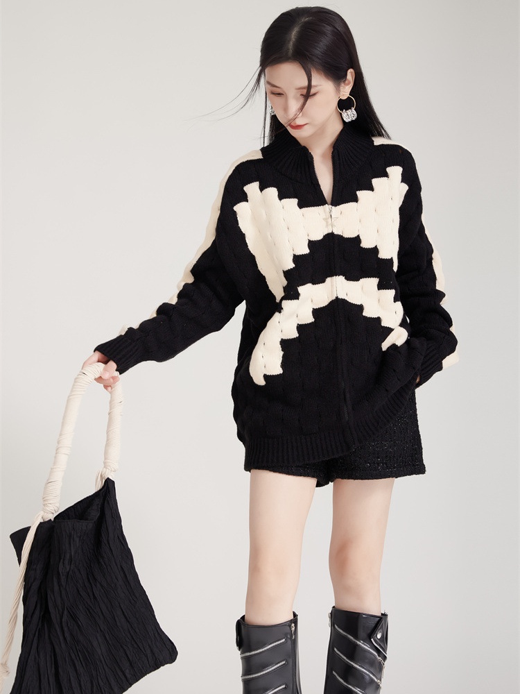 Lazy knitted autumn and winter coat niche thick sweater