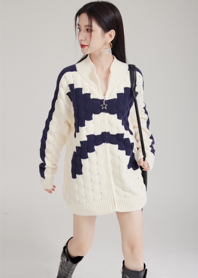 Lazy knitted autumn and winter coat niche thick sweater