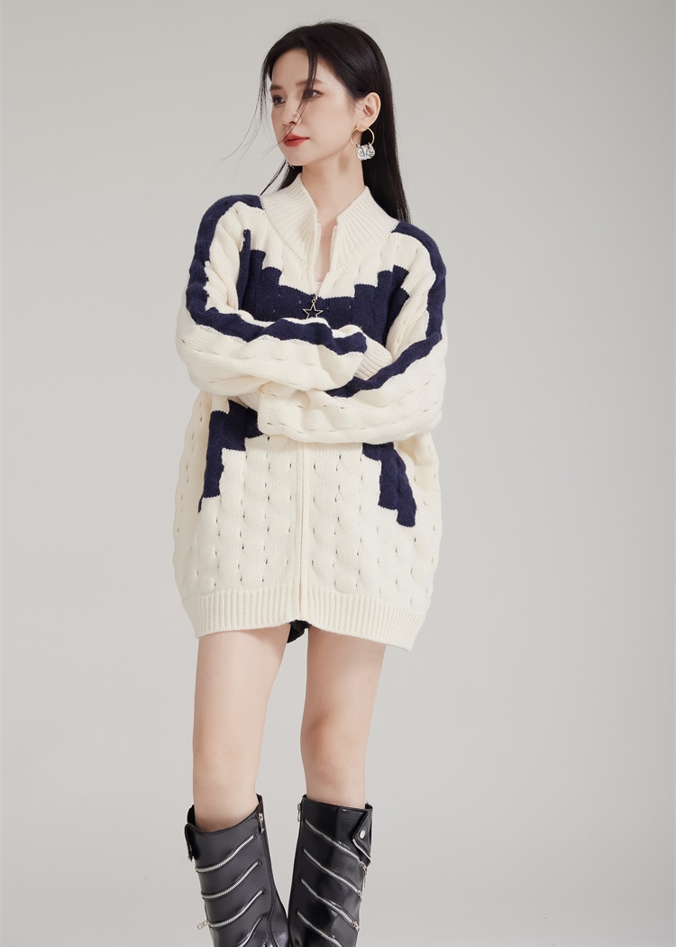 Lazy knitted autumn and winter coat niche thick sweater