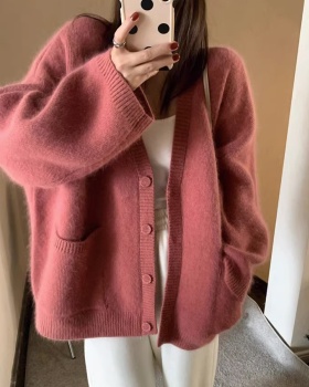 Knitted autumn and winter cardigan retro lazy coat