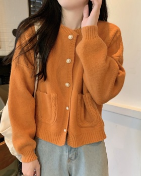 Loose tender sweater lazy knitted cardigan for women