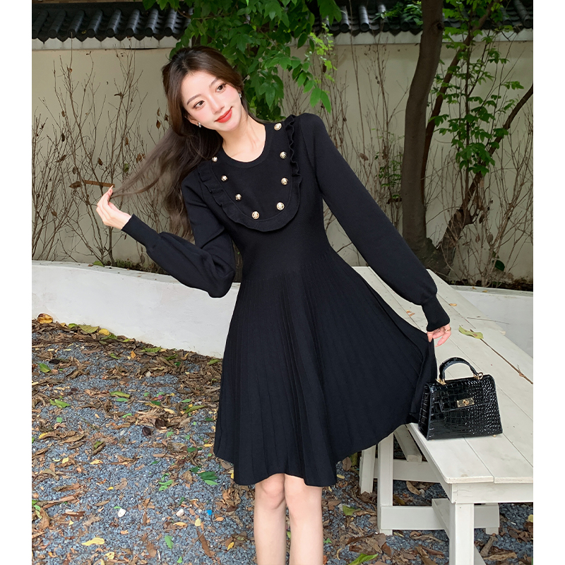 Long sweater France style dress for women