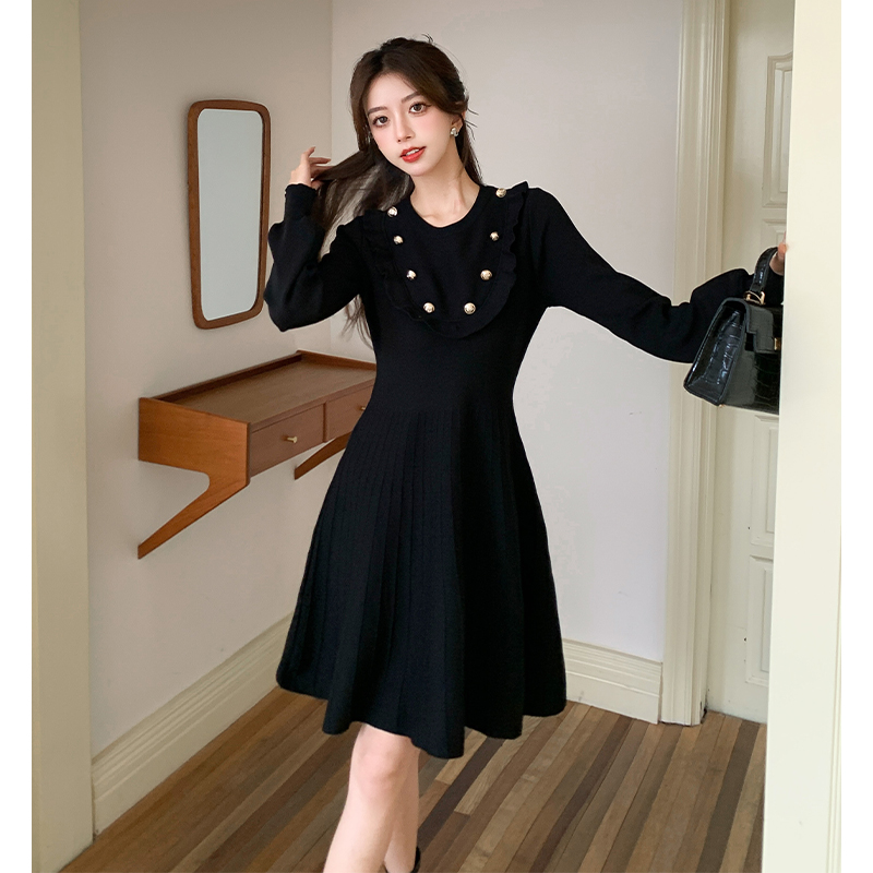 Long sweater France style dress for women