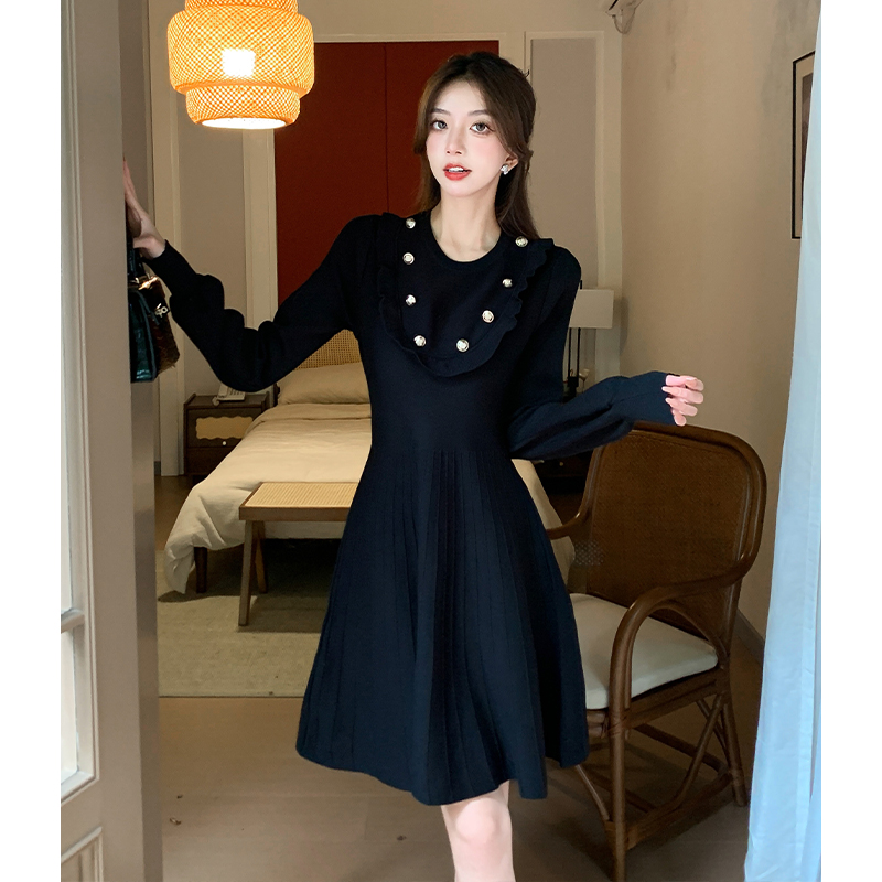 Long sweater France style dress for women