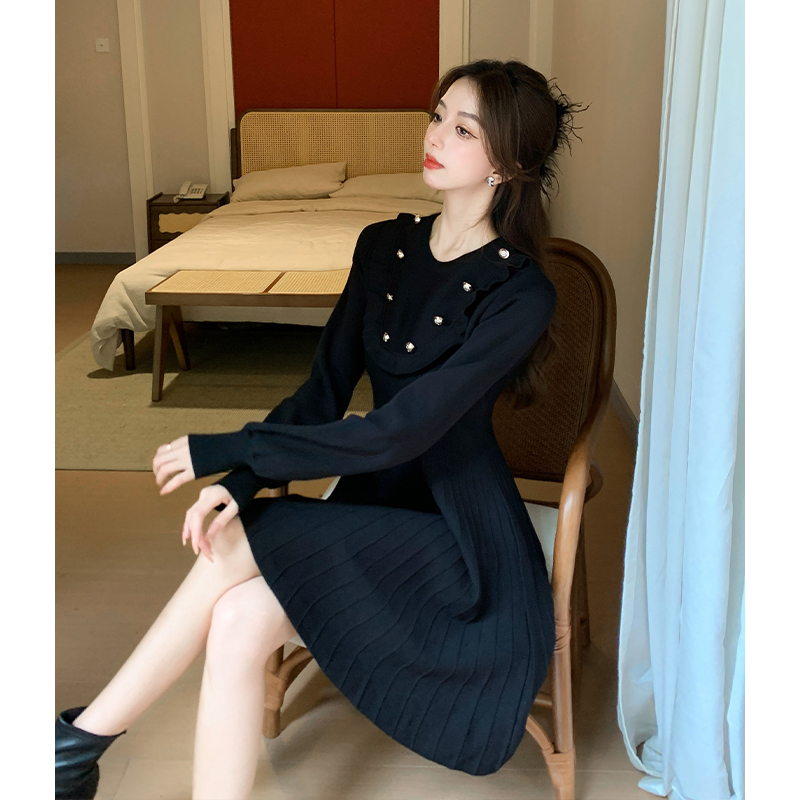 Long sweater France style dress for women